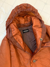 Load image into Gallery viewer, aw1994 Issey Miyake Translucent Burnt Orange Oversize Long Coat with Packable Hood - Size L