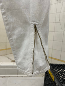 1980s Armani White Twill Flight Pants - Size XS