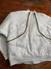 Load image into Gallery viewer, 1980s Issey Miyake White Dual Backzip Heavy Cotton Bomber Jacket with Asymmetric Closure - Size XL