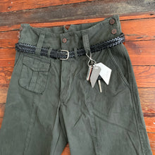 Load image into Gallery viewer, 1990s Armani Olive High Waist Military Trousers with Zipper Hems - Size M