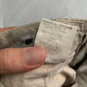 1980s CDGH Linen Trousers with Bleach Dyed Hems - Size S