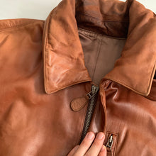 Load image into Gallery viewer, aw1992 Issey Miyake Leather Pillow Neck Flight Jacket with Packable Hood - Size XL