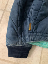 Load image into Gallery viewer, 1990s Armani Cropped Quilted Denim Bomber Jacket - Size L