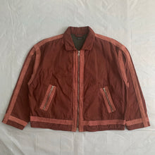 Load image into Gallery viewer, 1990s Armani Object Dyed Bordeaux Blouson with Pink Contrast Pipping - Size XL