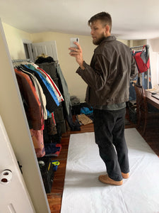1980s CDGH Brown Paneled Leather Work Jacket - Size OS