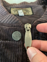 Load image into Gallery viewer, 1990s Armani Modular Hunting Jacket with Faded Purple Corduroy Base and Red Quilted Nylon Sleeves - Size L