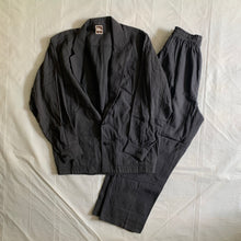 Load image into Gallery viewer, ss1983 Issey Miyake Charcoal Grey Textured Cotton Suit Set - Size L