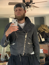 Load image into Gallery viewer, 1990s Armani Faded Grey Cotton Biker Jacket - Size M