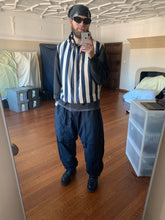 Load image into Gallery viewer, 1990s Armani Navy Pinstripe Oversized Hooded Vest - Size XL