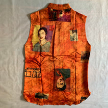 Load image into Gallery viewer, ss2004 Yohji Yamamoto Orange Silk Asian Motif Sleeveless Shirt - Size XL