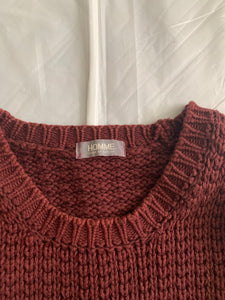 1980s CDGH Maroon Heavy Cotton Knitted Sweater - Size M