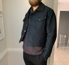 Load image into Gallery viewer, 1990s Dexter Wong Textured Synthetic Cropped Trucker Jacket - Size L
