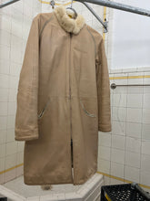 Load image into Gallery viewer, 2000s Mandarina Duck Contemporary Long Leather Padded Jacket with Faux Fur Collar - Size S