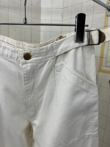 1980s Armani White Twill Flight Pants - Size XS