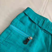 Load image into Gallery viewer, 2000s Armani Teal Linen Technical Trousers with Lampo Zippers - Size M