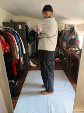 Load image into Gallery viewer, 1980s Issey Miyake White Dual Backzip Heavy Cotton Bomber Jacket with Asymmetric Closure - Size XL