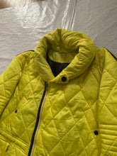 Load image into Gallery viewer, aw1993 Issey Miyake Quilted Yellow Nylon Moto Parka with Wrap Neck and Packable Hood - Size L
