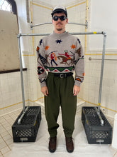 Load image into Gallery viewer, 1980s Katharine Hamnett Native American Intarsia Cropped Turtleneck Sweater - Size M