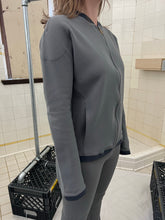Load image into Gallery viewer, 2000s Mandarina Duck Slate Grey Cropped Contemporary Textured Zipper Cardigan - Size XS