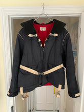 Load image into Gallery viewer, 1990s Armani Navy Pillow Neck Bondage Jacket with Removable Sleeves - Size L