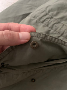 1990s Armani Faded Seafoam Green Military Parka with Removeable Quilted Lining - Size XL