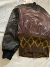 Load image into Gallery viewer, 1990s Armani Cropped Leather Bomber Jacket with Exaggerated Ribbing Hem - Size M