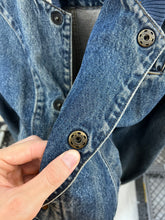 Load image into Gallery viewer, 1980s Katharine Hamnett Denim Teddy Jacket with Hidden Cargo Pocket- Size L