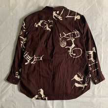Load image into Gallery viewer, 1990s CDGH Hand Dyed Tribal Characters Maroon Shirt - Size L