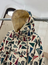 Load image into Gallery viewer, 1990s Armani Collegiate Flag Asymmetric Zip Hooded Anorak - Size L