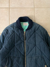 Load image into Gallery viewer, 1990s Armani Cropped Quilted Denim Bomber Jacket - Size L