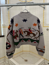 Load image into Gallery viewer, 1980s Katharine Hamnett Native American Intarsia Cropped Turtleneck Sweater - Size M