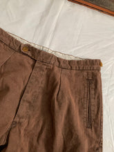 Load image into Gallery viewer, 1990s Armani Faded Mud Brown Trousers with Side Seam Zipper Pocket - Size L