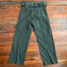 Load image into Gallery viewer, 1990s Armani Olive High Waist Military Trousers with Zipper Hems - Size M