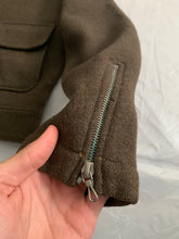 Load image into Gallery viewer, 1990s Katharine Hamnett Cropped Dark Khaki Wool Jacket with Fur Collar - Size M