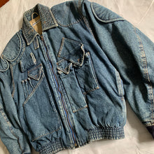 Load image into Gallery viewer, 1980s Katharine Hamnett Denim Cargo Bomber Jacket - Size L