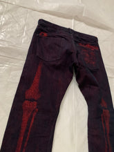 Load image into Gallery viewer, ss2008 Issey Miyake APOC Red Skeleton Leg Bone Pants - Size L