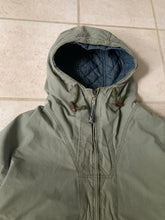 Load image into Gallery viewer, 1990s Armani Faded Seafoam Green Military Parka with Removeable Quilted Lining - Size XL