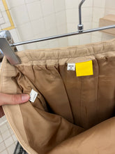Load image into Gallery viewer, 2000s Mandarina Duck Beige Leather Skirt with Contrasting Mesh Detailing - Size XS
