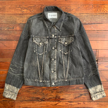 Load image into Gallery viewer, 2000s Yohji Yamamoto Faded Denim Trucker Jacket with Bleach Dipped Sleeve Hems - Size M
