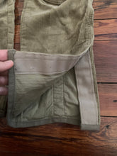 Load image into Gallery viewer, 1998 General Research Thick Khaki Corduroy Parasite Pants with Orange Knee Pads - Size M