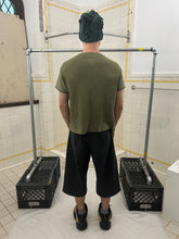 Load image into Gallery viewer, 2000s Mandarina Duck Khaki Green Knit Tee with Jersey Sleeves - Size M