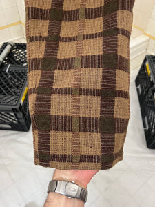 1980s Armani Earth Toned Plaid Trousers - Size M