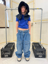 Load image into Gallery viewer, 2000s Mandarina Duck True Blue Contemporary Cut Tee with Bungee Cord Hem - Size XS