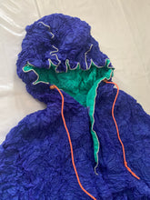 Load image into Gallery viewer, aw1999 Issey Miyake Blue Crinkled Bungee Pullover Packable Hoodie - Size M