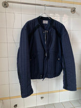 Load image into Gallery viewer, 1980s Armani Heavy Navy Cotton Cropped Bomber with Black Contrast Trim Detailing - Size XL