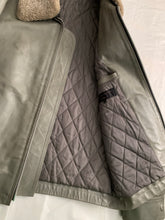 Load image into Gallery viewer, 1994 CDGH Slate Grey Leather Jacket with Removable Fur Collar - Size XL