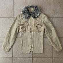 Load image into Gallery viewer, 1990s Dexter Wong Super Cropped Faux Collared Bomber Jacket with Extended Hem Ribbing - Size M