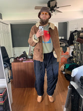 Load image into Gallery viewer, 1990s Armani Tan Suede Mouton Jacket - Size L