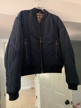 Load image into Gallery viewer, 1990s Armani Textured Nylon Bomber with Blue Contrast Seam Detail - Size XL