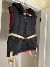 Load image into Gallery viewer, 1990s Armani Navy Pillow Neck Bondage Jacket with Removable Sleeves - Size L